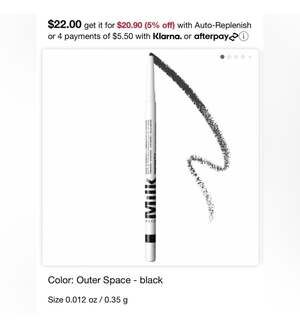 Milk Makeup Infinity Long Lasting Waterproof Eyeliner Pencil Outer Space (Black)